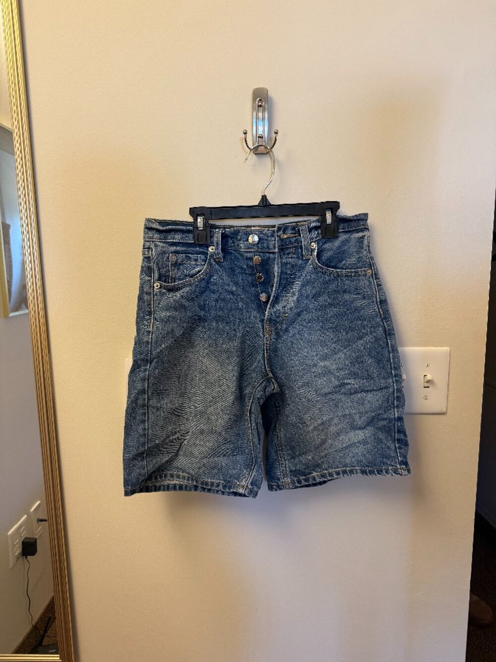 Baggy style jean shorts